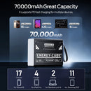 Movespeed z70pro power bank 70000mah 140w pd estação de energia de bateria externa de carga rápida com lanterna para laptop acampamento ao ar livre