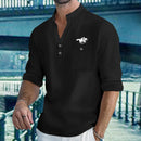 Camisas masculinas leves de manga comprida, camisas henley de algodão e linho para homens, camisa havaiana de praia com decote em v, camisa polo respirável