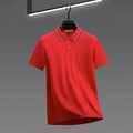 2025 nova camisa polo masculina casual de cor sólida de manga curta verão elegante e confortável versátil topo