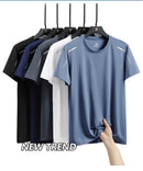 Chrlck camisetas masculinas de secagem rápida, respirável, caminhadas, pesca, elasticidade macia, esportes ao ar livre, camisa curta, verão