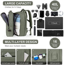 Mochila de Viagem de Grande Capacidade para Homens e Mulheres, Bolsa para Laptop Multifuncional, Mochila Expansível para Viagens de Negócios