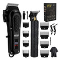 Máquina de cortar cabelo profissional Hiena 212, conjunto de cortador de cabelo masculino, aparador de cabelo elétrico sem fio de metal para barbeiro com visor LCD.