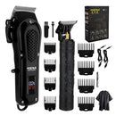 Máquina de cortar cabelo profissional Hiena 212, conjunto de cortador de cabelo masculino, aparador de cabelo elétrico sem fio de metal para barbeiro com visor LCD.