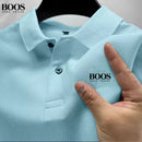 Nova camisa polo masculina de alta qualidade com mangas curtas, moda de verão, casual, confortável e respirável.