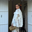 Conjunto Feminino Casual Primavera 2026: Camisola Estampada com Recortes Laterais e Alças Finas e Calça Pantalona - Moda Boho Elegante