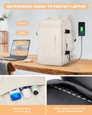 Mochila de Viagem de Grande Capacidade para Homens e Mulheres, Bolsa para Laptop Multifuncional, Mochila Expansível para Viagens de Negócios