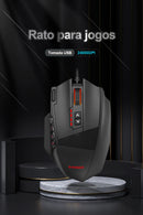 E-YOOSO X-39 USB RGB Gaming Mouse com fio 24000 DPI, mouse óptico para jogos SG8960, 19 botões programáveis para computador, PC, laptop.
