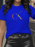 Camiseta feminina de verão com estampa de desenho animado, gola redonda, manga curta, estilo Y2K, tendência de moda de luxo.