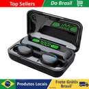 Fones de Ouvido Estéreo 9D com Alto-Falante de Baixo F9, Fones Bluetooth Esportivos com Controle Touch, Earbuds Sem Fio à Prova d'Água