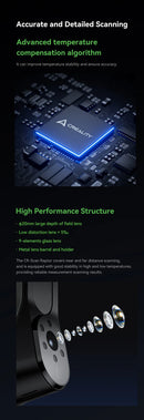Creality 3D Scanner CR-Scan Raptor Blue NIR Light 0,02 mm Precisão 60FPS Anti-Shake Tracking Scanning Color Scanner para Impressão 3D
