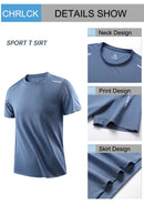 Chrlck camisetas masculinas de secagem rápida, respirável, caminhadas, pesca, elasticidade macia, esportes ao ar livre, camisa curta, verão